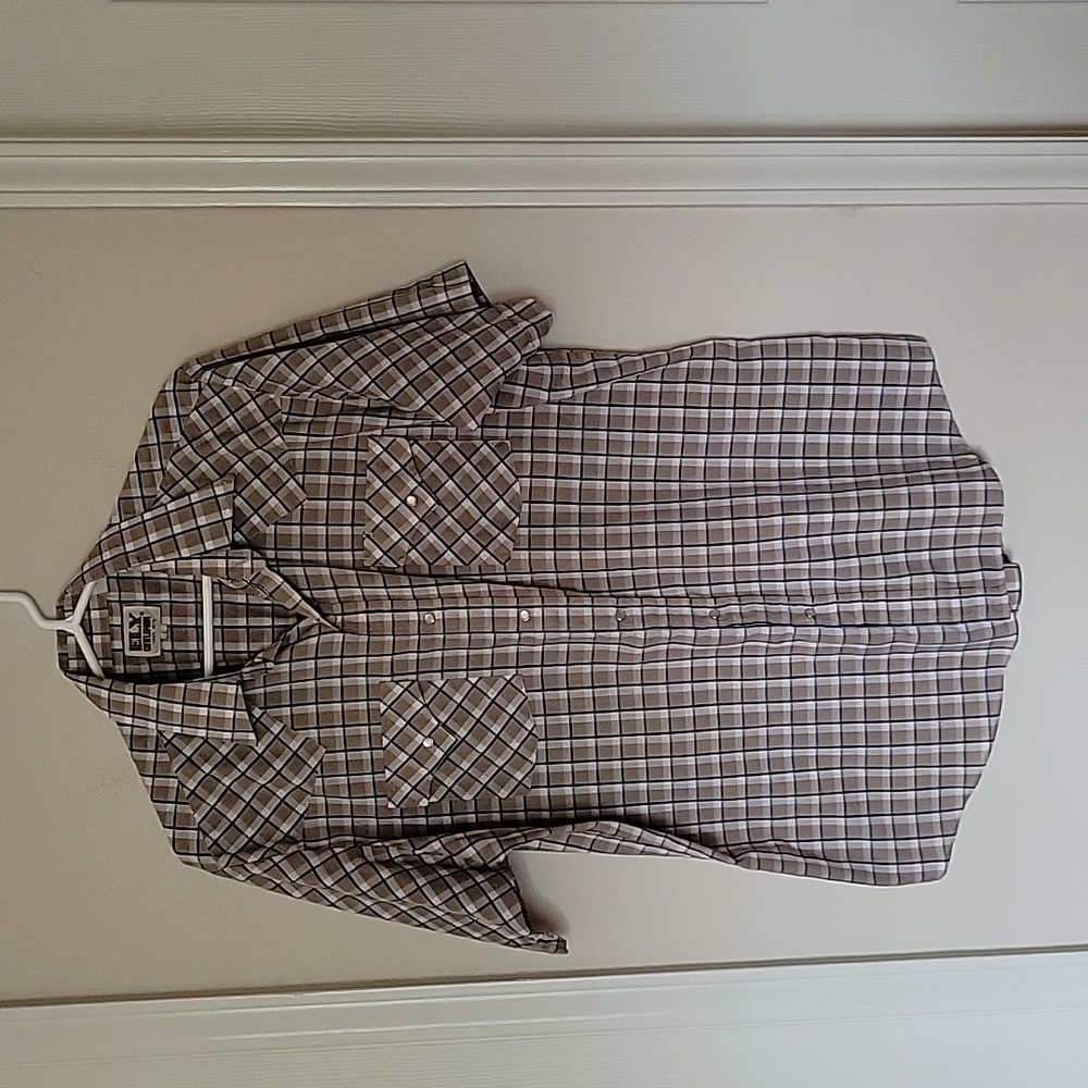 Vintage Ely Cattleman Plaid Short Sleeve Shirt